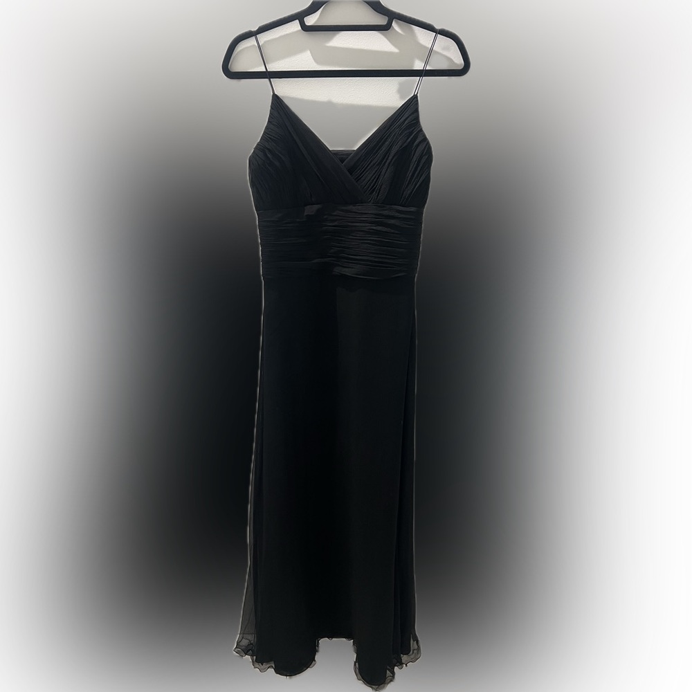 Massimo Dutti Women 100% Silk Black Evening Dress — Size EU 38 / US 6 - Picture 3 of 8